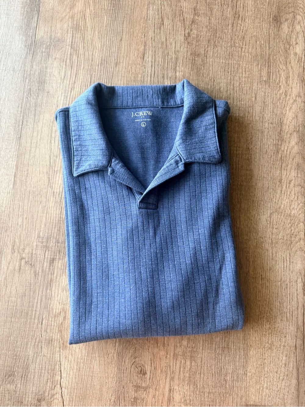 Men J. Crew Ribbed Dark Blue Polo